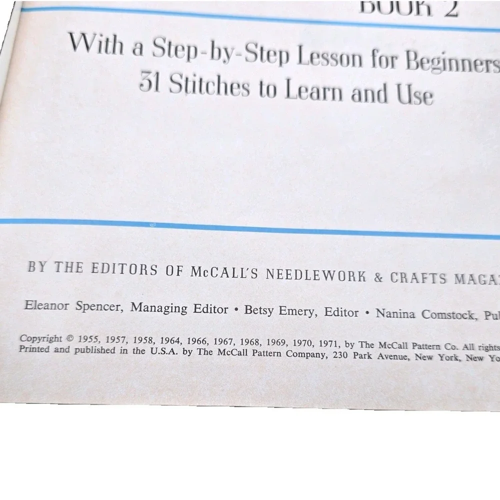 Vtg 1971 McCall's Needlepoint Book 2 Instructions & Patterns for Beginners‎