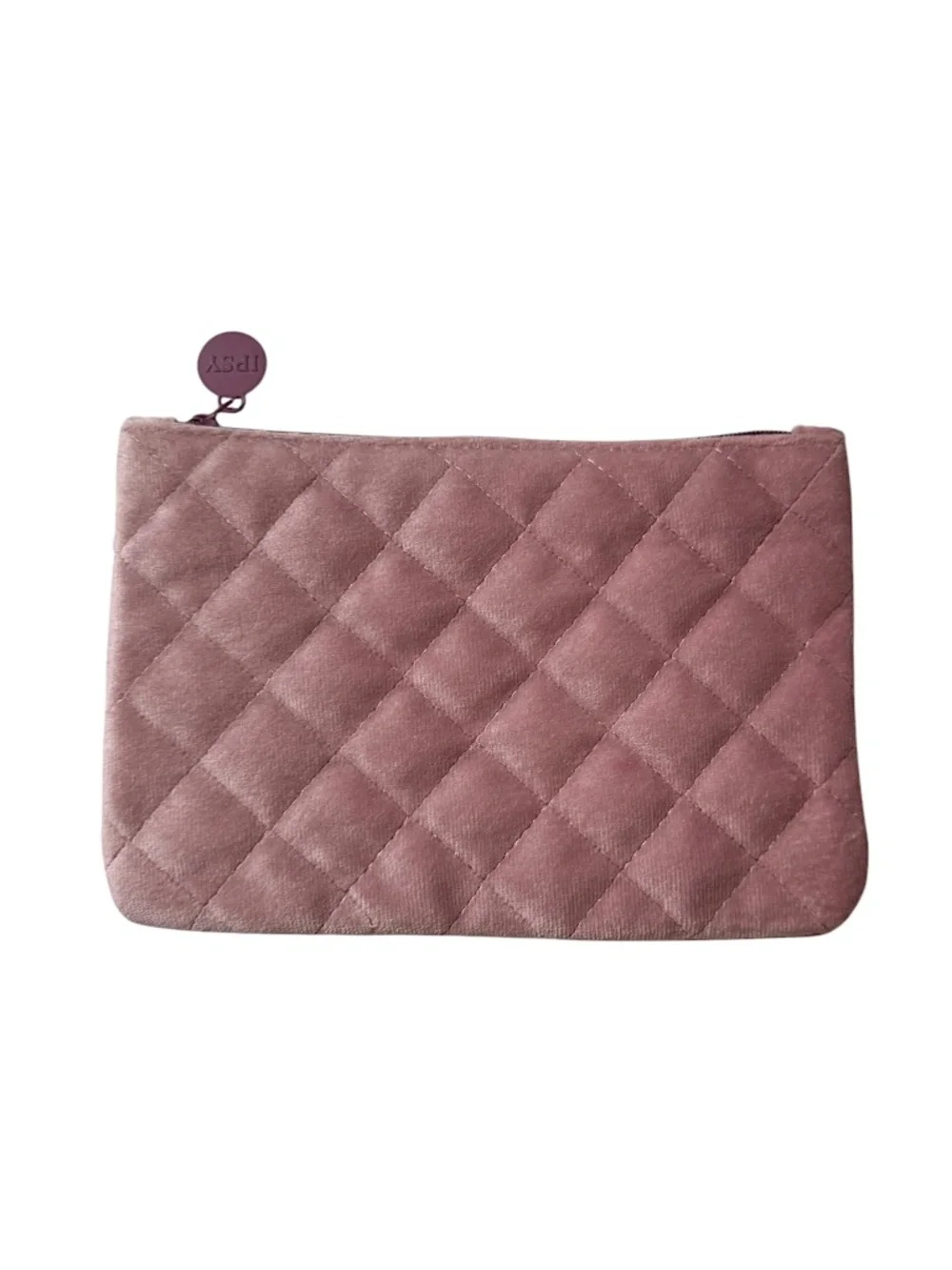 🤑 5/$25 ipsy Quilted Dusty Rose Velvet Cosmetic Pouch