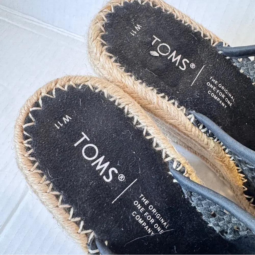 Toms black leather