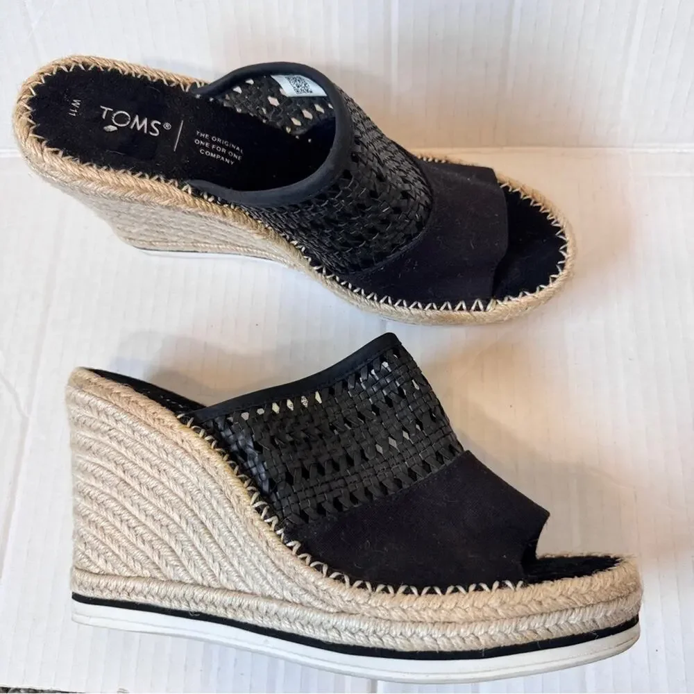 Toms black leather