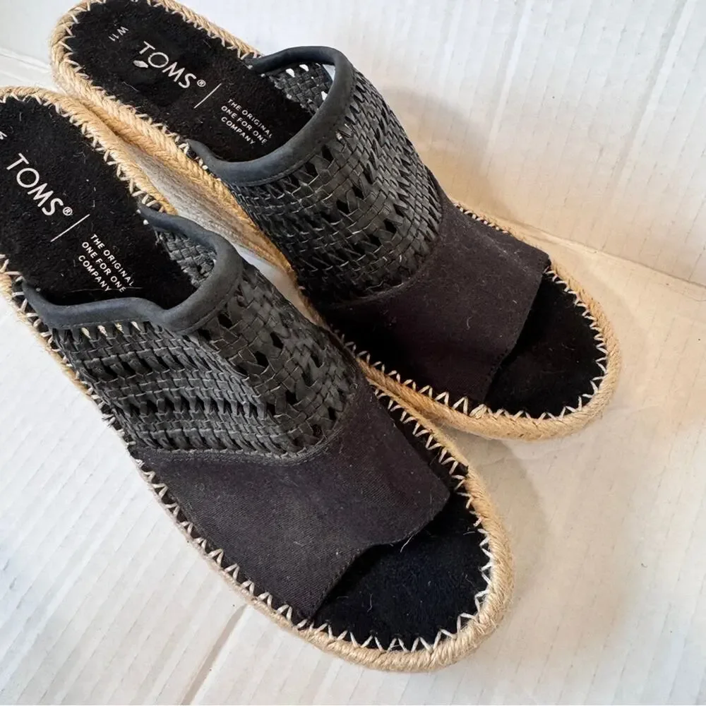 Toms black leather