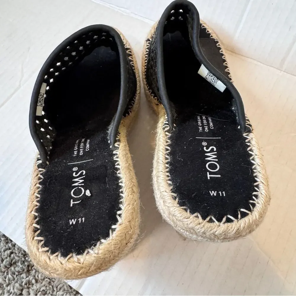 Toms black leather