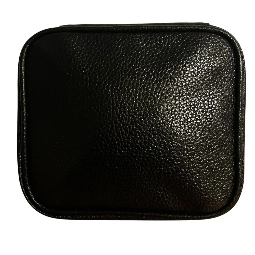 Furla Pebbled Leather Black Zip Bag Turkish Airlines First Class Travel Pouch
