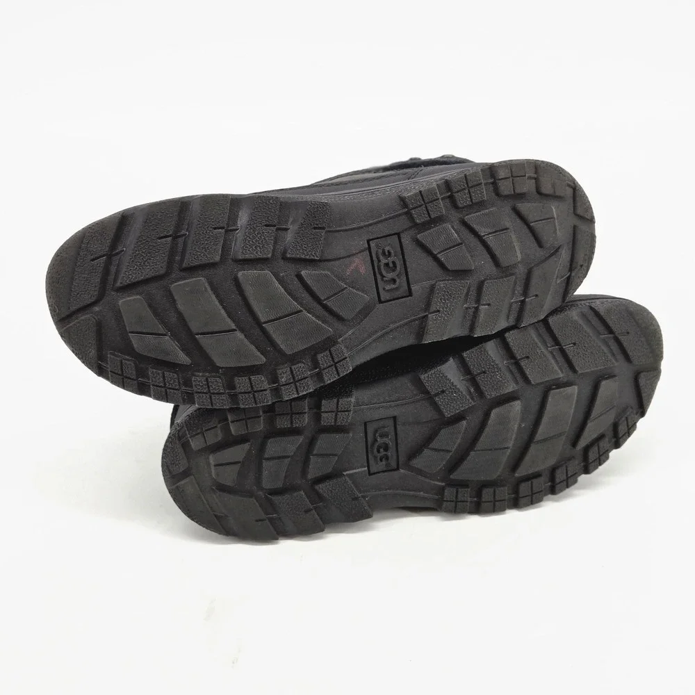 UGG Kids Butte II Waterproof Black Leather Suede Winter Boots 1012383K Size 2
