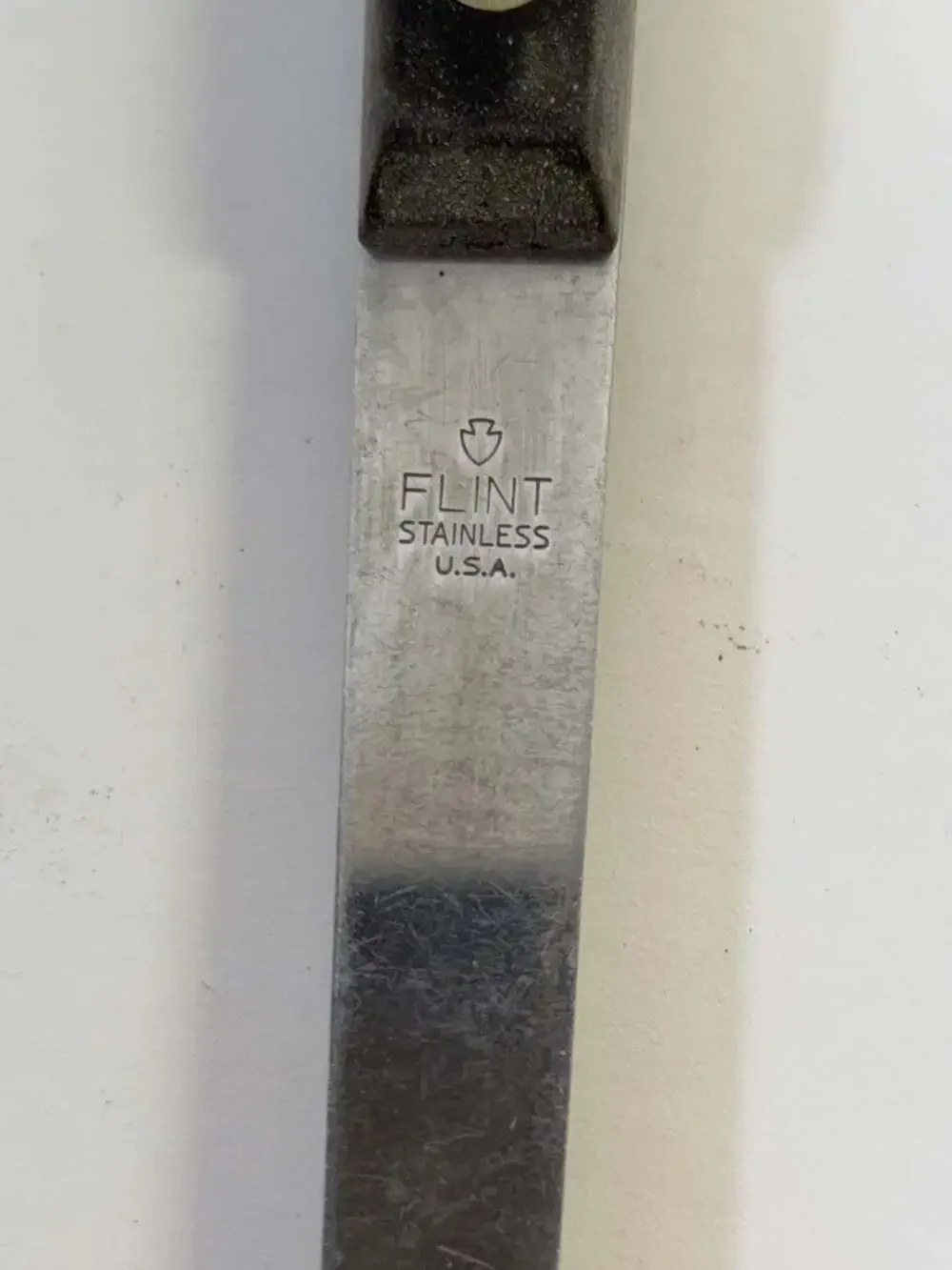 Vintage Flint Stainless USA Kitchen Soup‎ Ladle with wood Handle