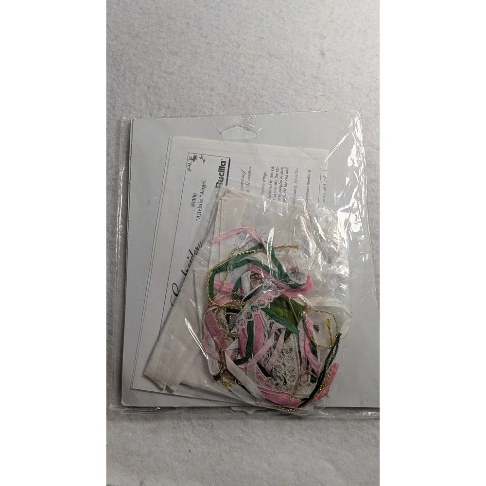 Bucilla 83300 Alleluia Silk Angel Ribbon Embroidery Kit Vintage 1995 New 6x6