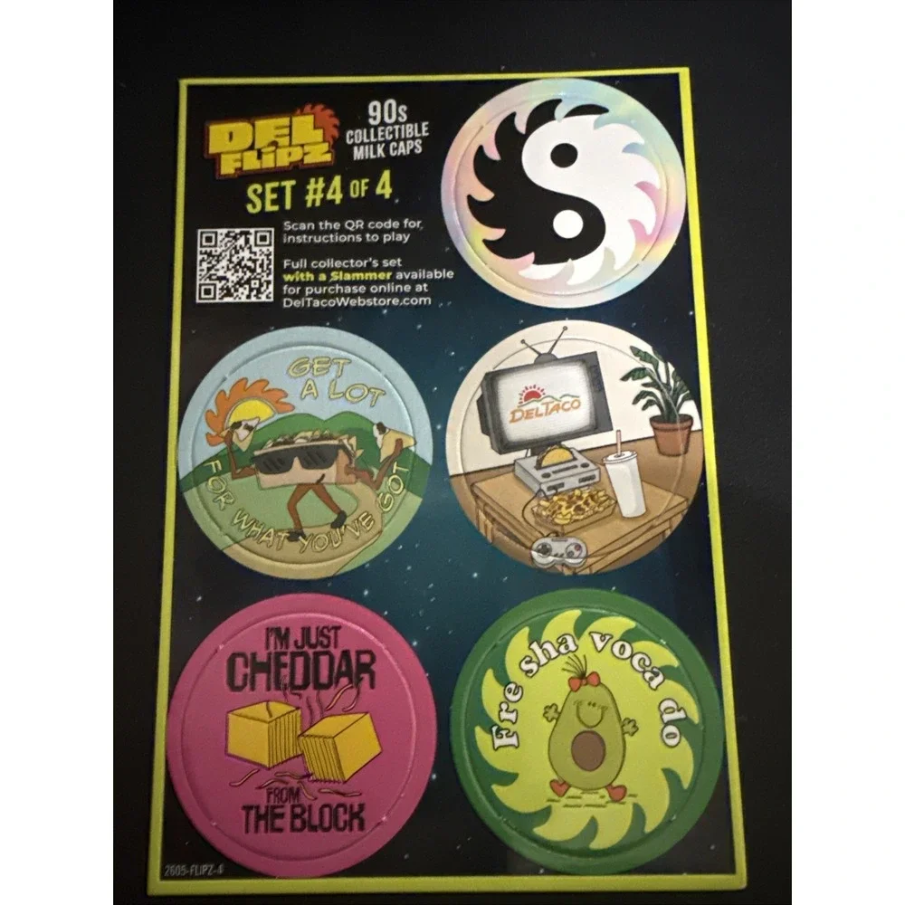 2026‎ Del Taco 4/4 Vintage Pogs Milk Caps Pieces Collectible Game Pieces 90s Era