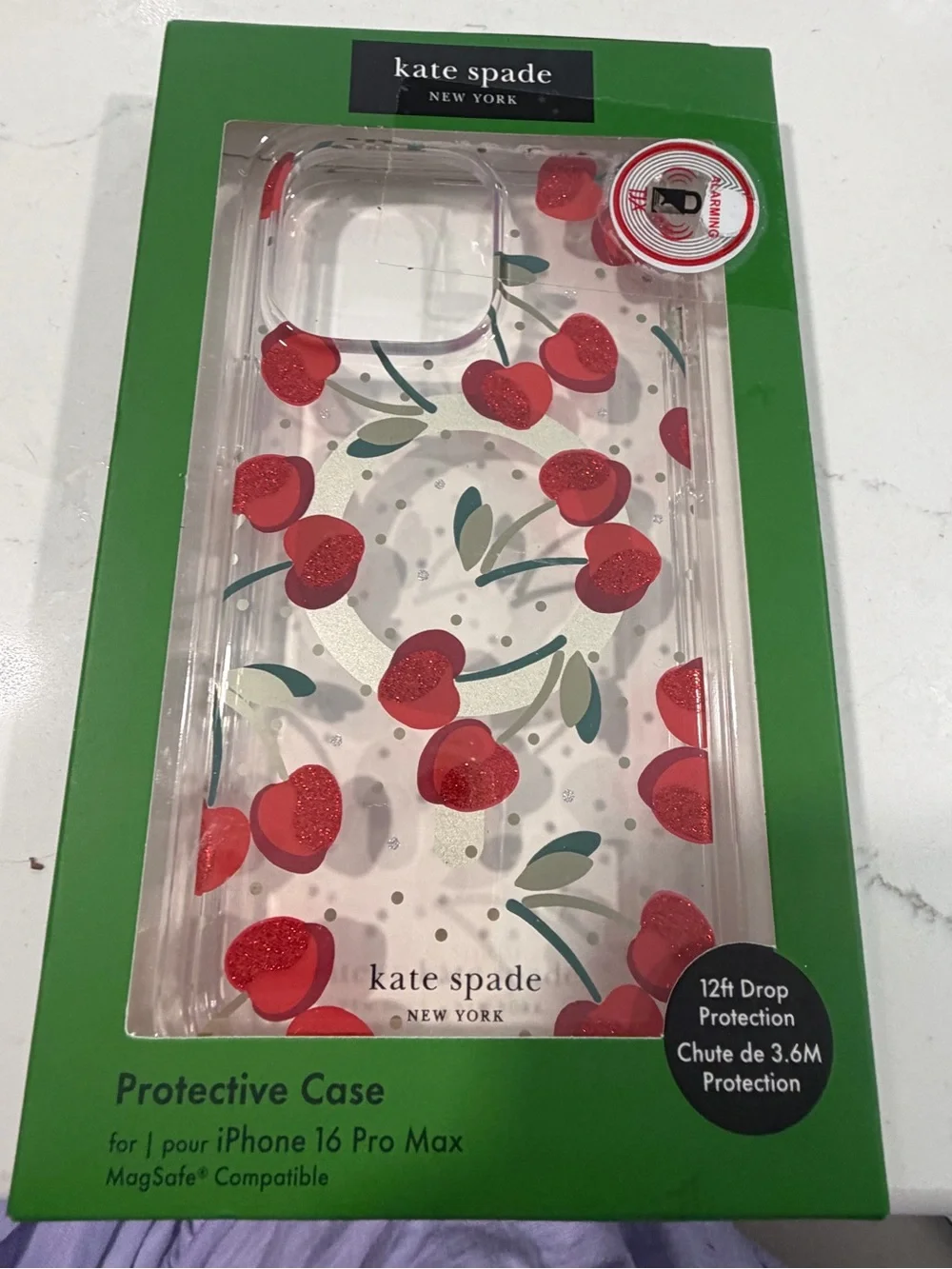 kate spade Clear Cherry Print iPhone 16 Pro Max Case -LAST ONE