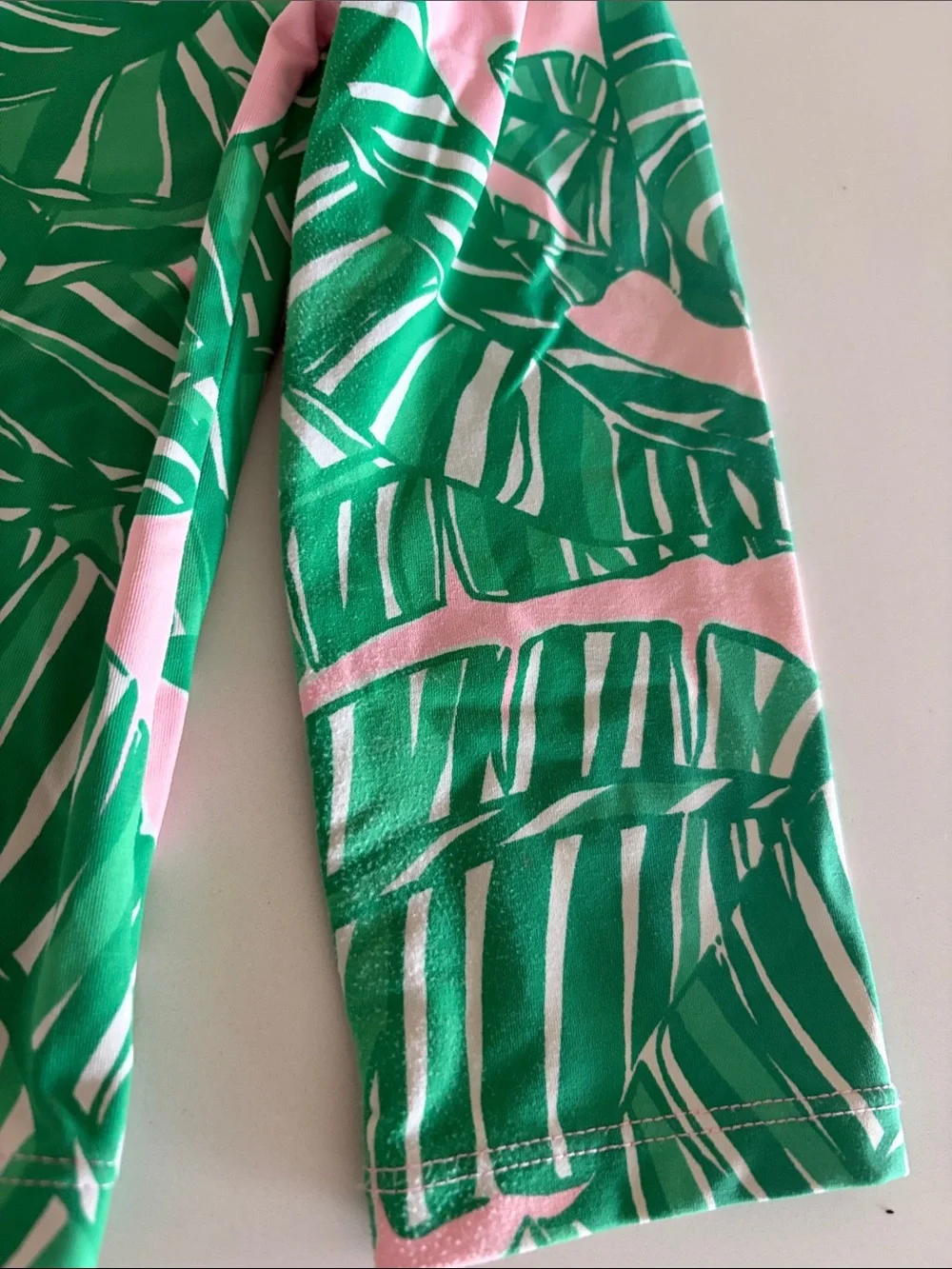 Lilly Pulitzer Girls Green and Pink Banana Leaf Rashguard