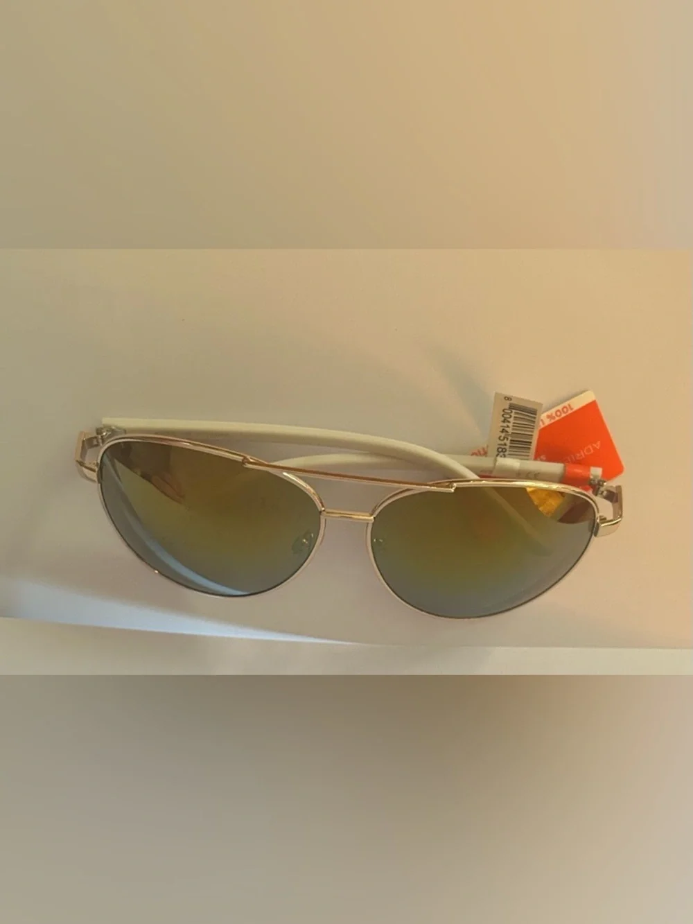 Adrienne Vittadini Aviators Gold Frame Sunglasses with Mirrored Lenses