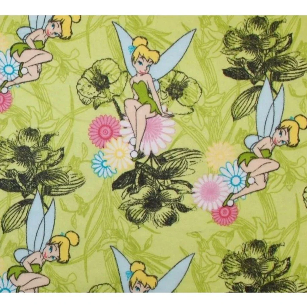 Disney Tinker Bell Mystic Forest CP42905 Flower Fairy Cotton Flannel 1.5yd x 44