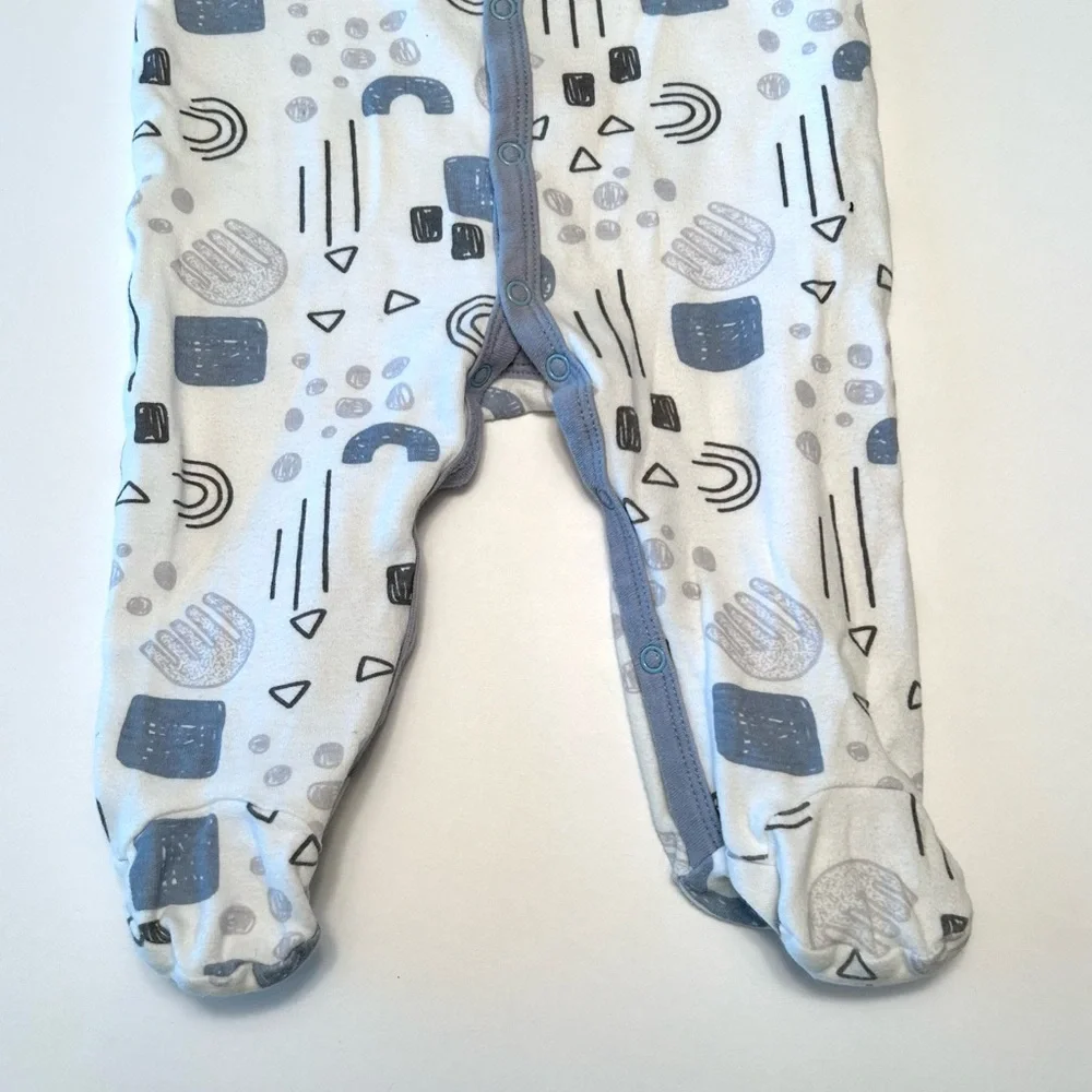 Chick Pea Baby Infant Soft Abstract Pattern Footed One Piece PJs Pajamas 6-9M