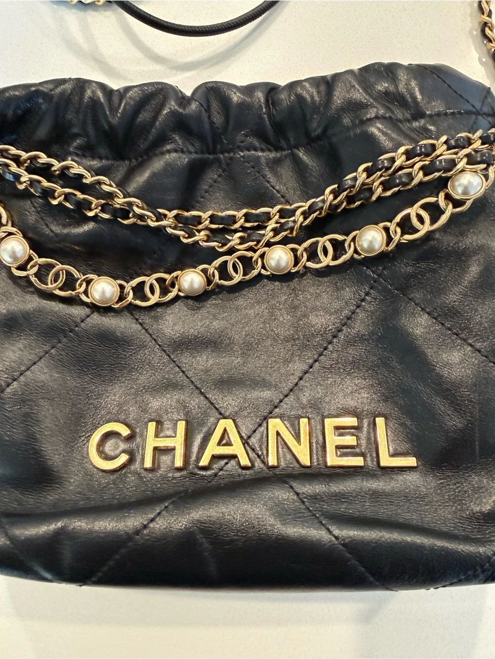 CHANEL black quilted