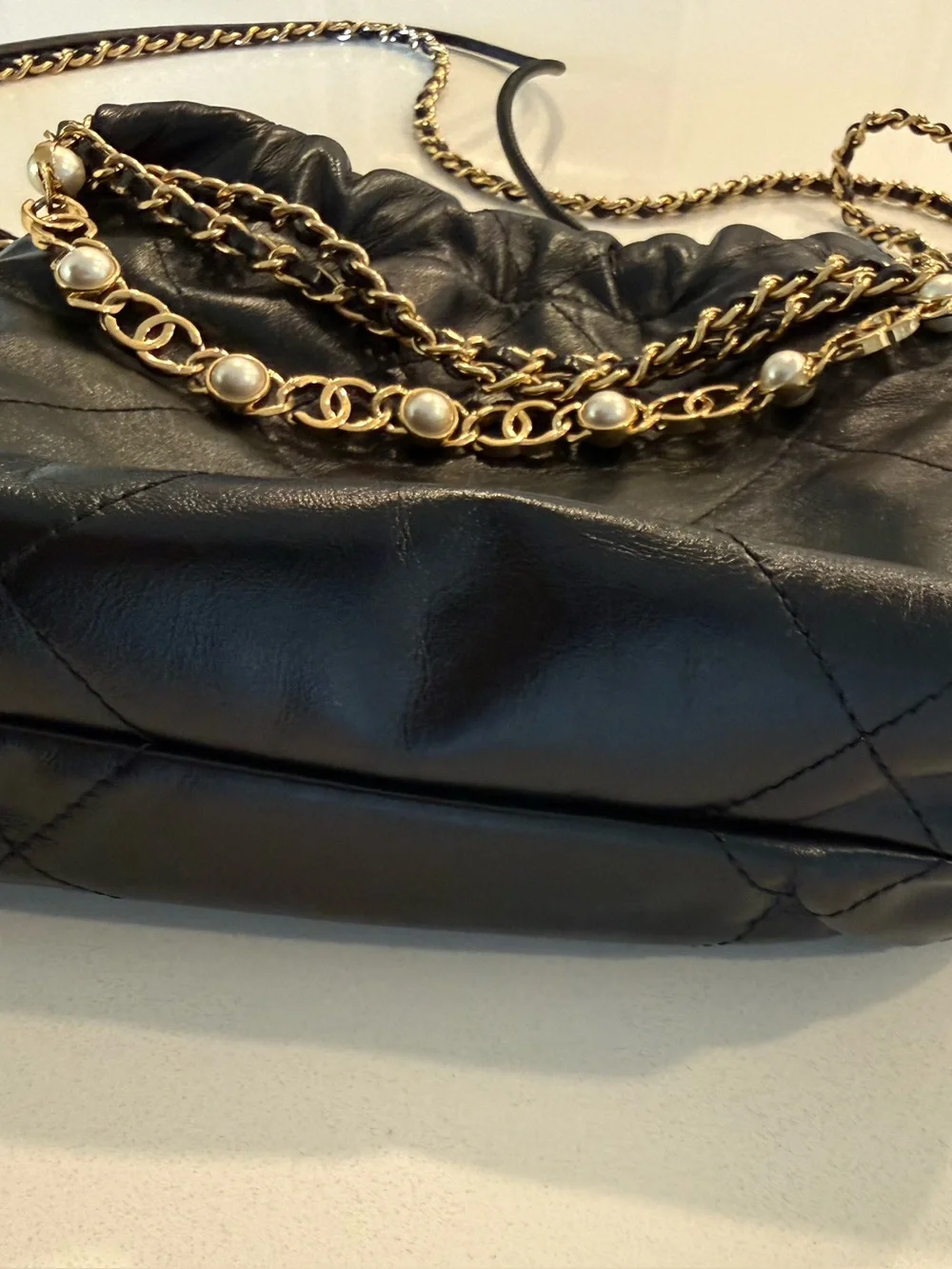CHANEL black quilted