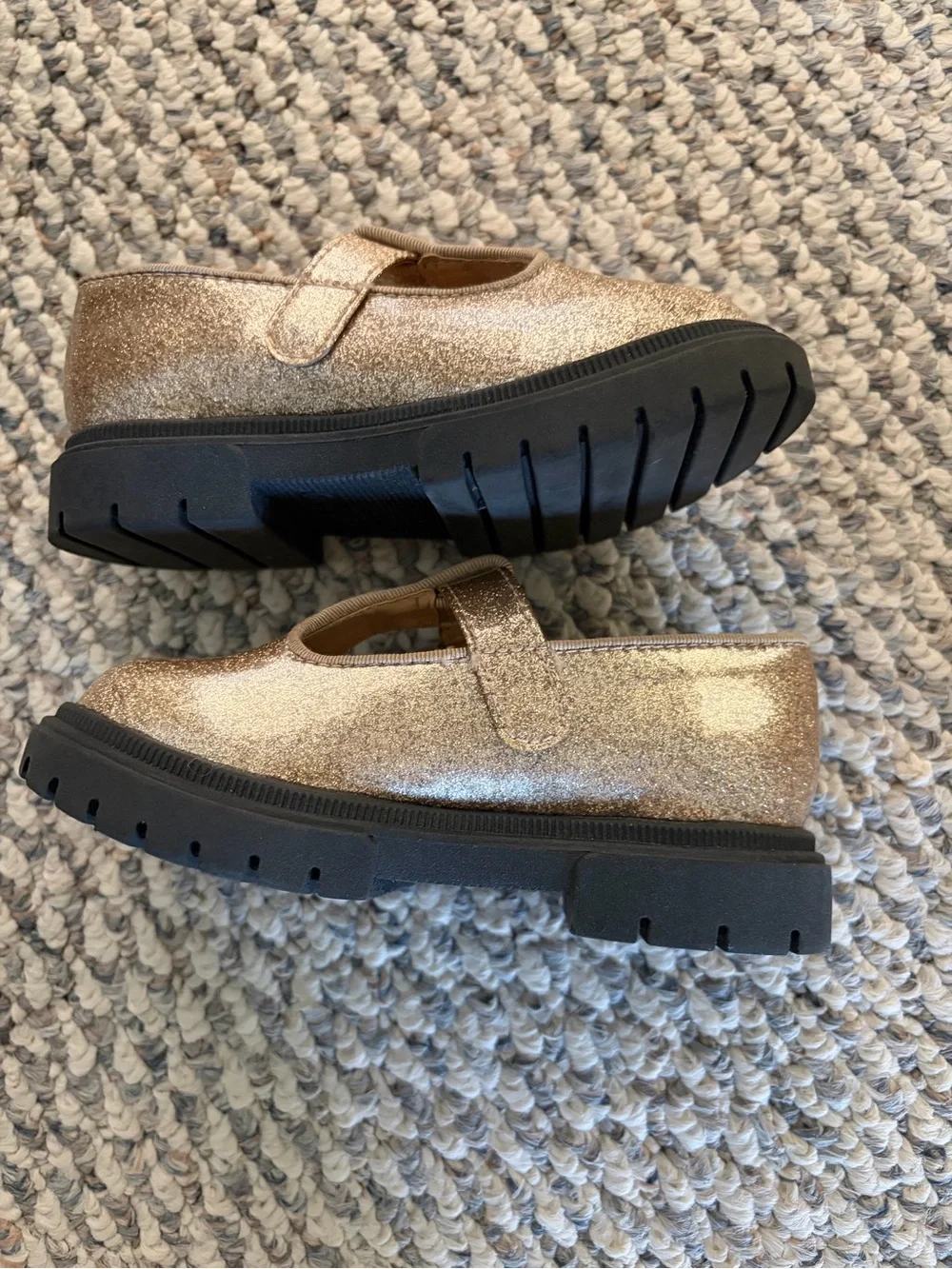 Cat & Jack Girls' Glitter Mary Jane Shoes in Rose Gold