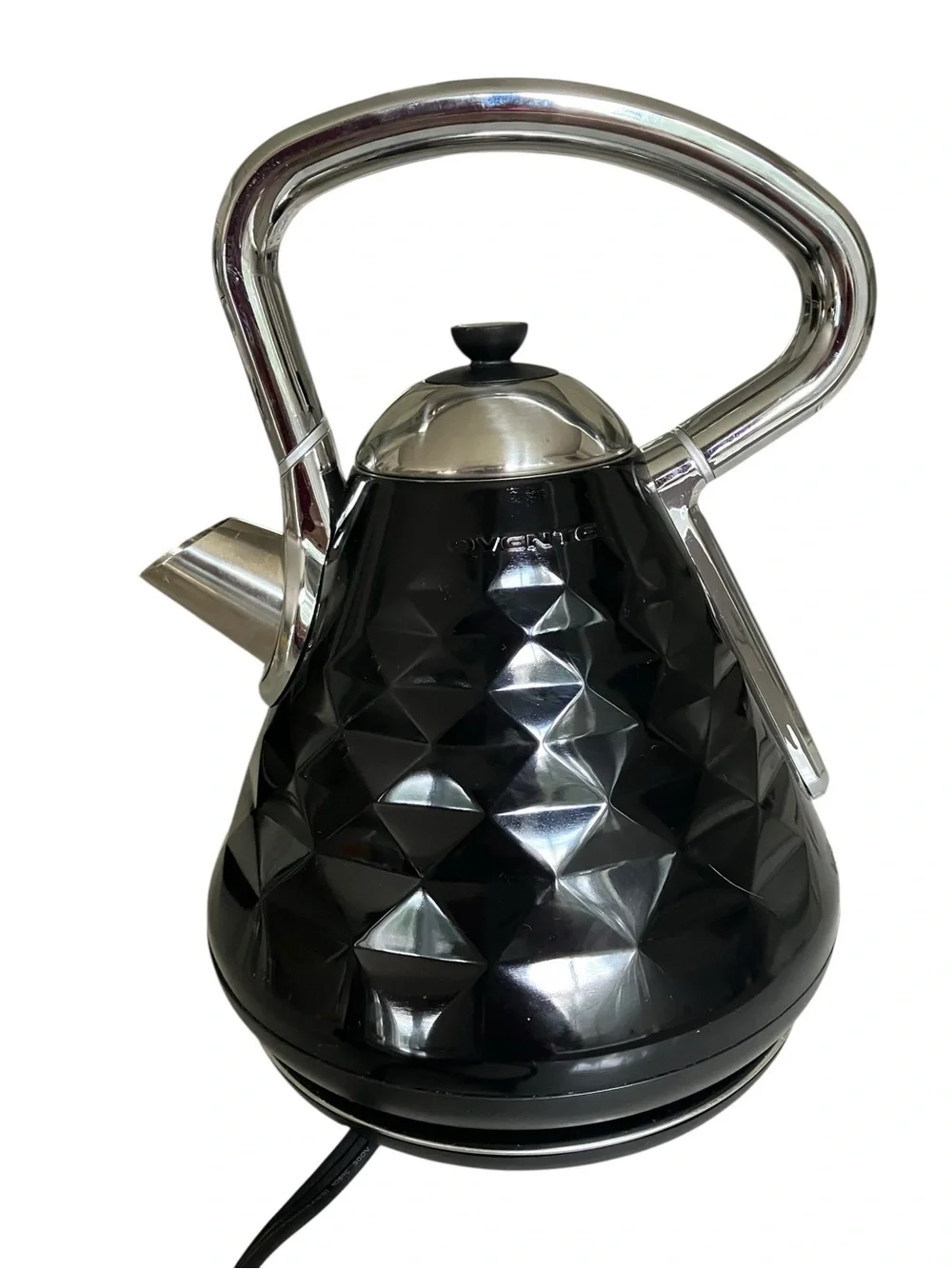 OVENTE Retro Electric Kettle, 1.7L Black Stainless Steel Tea Kettle, 1500W