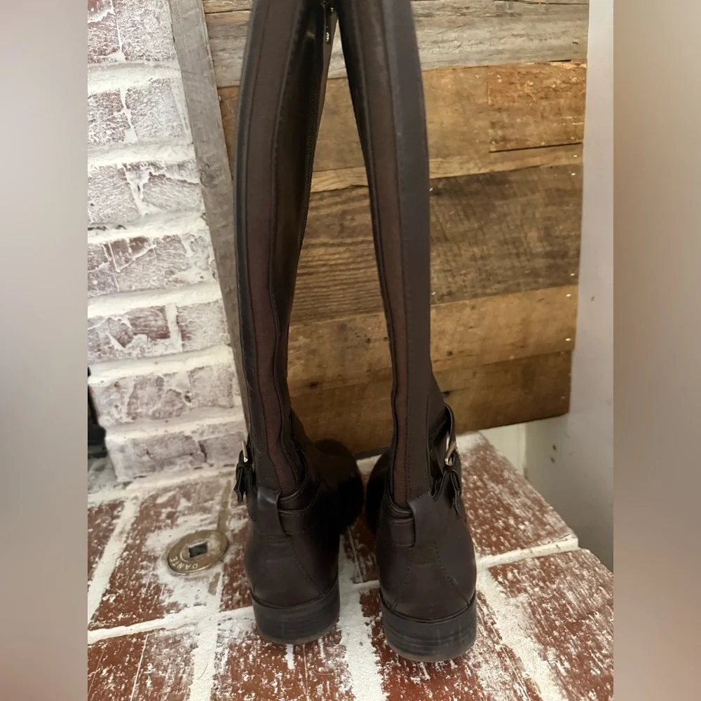 Nine West Brown Knee-High Leather Boots