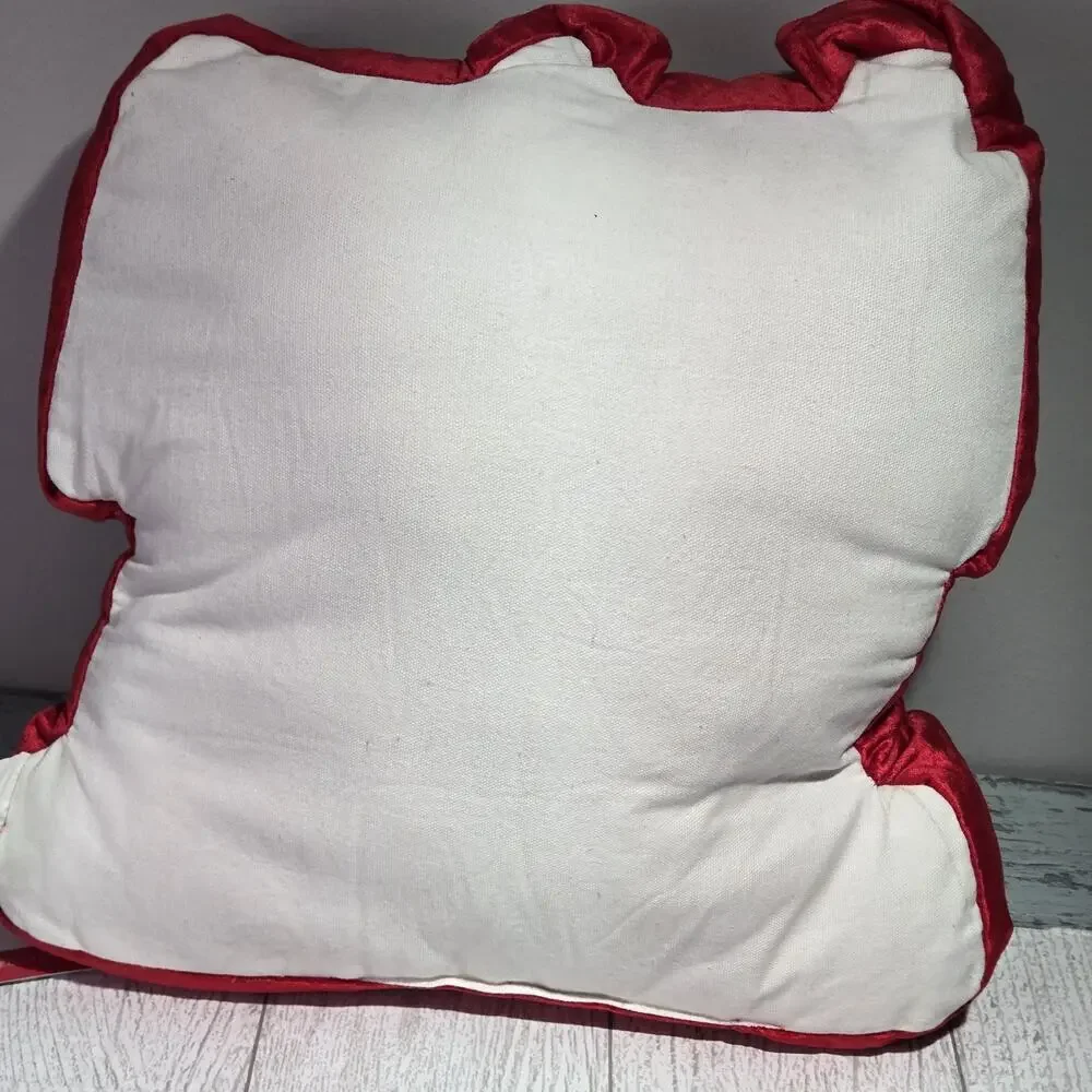 Christmas Gingerbread House Beaded Pillow NWT Red Green White Holiday Novogratz