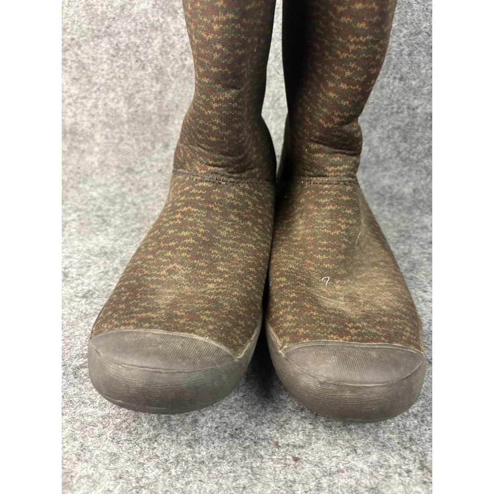Bogs Summit Knit Boots Womens 9 Brown Waterproof Faux Fur Lined Tall 71616-202