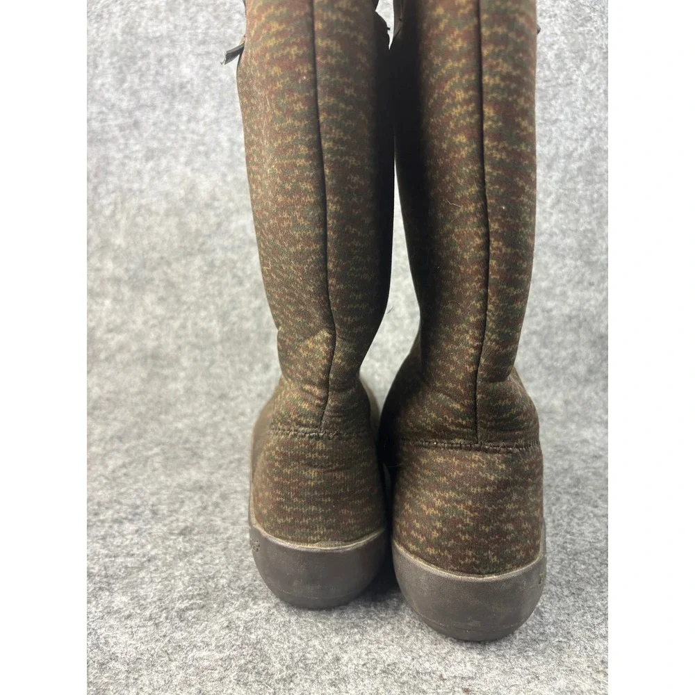 Bogs Summit Knit Boots Womens 9 Brown Waterproof Faux Fur Lined Tall 71616-202