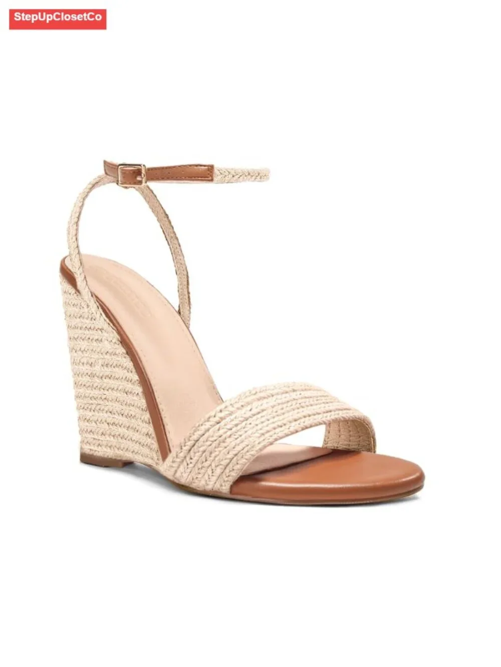 Womens Espadrille Wedges Sandals Raffia Open Toe Ankle Strap Summer Shoes