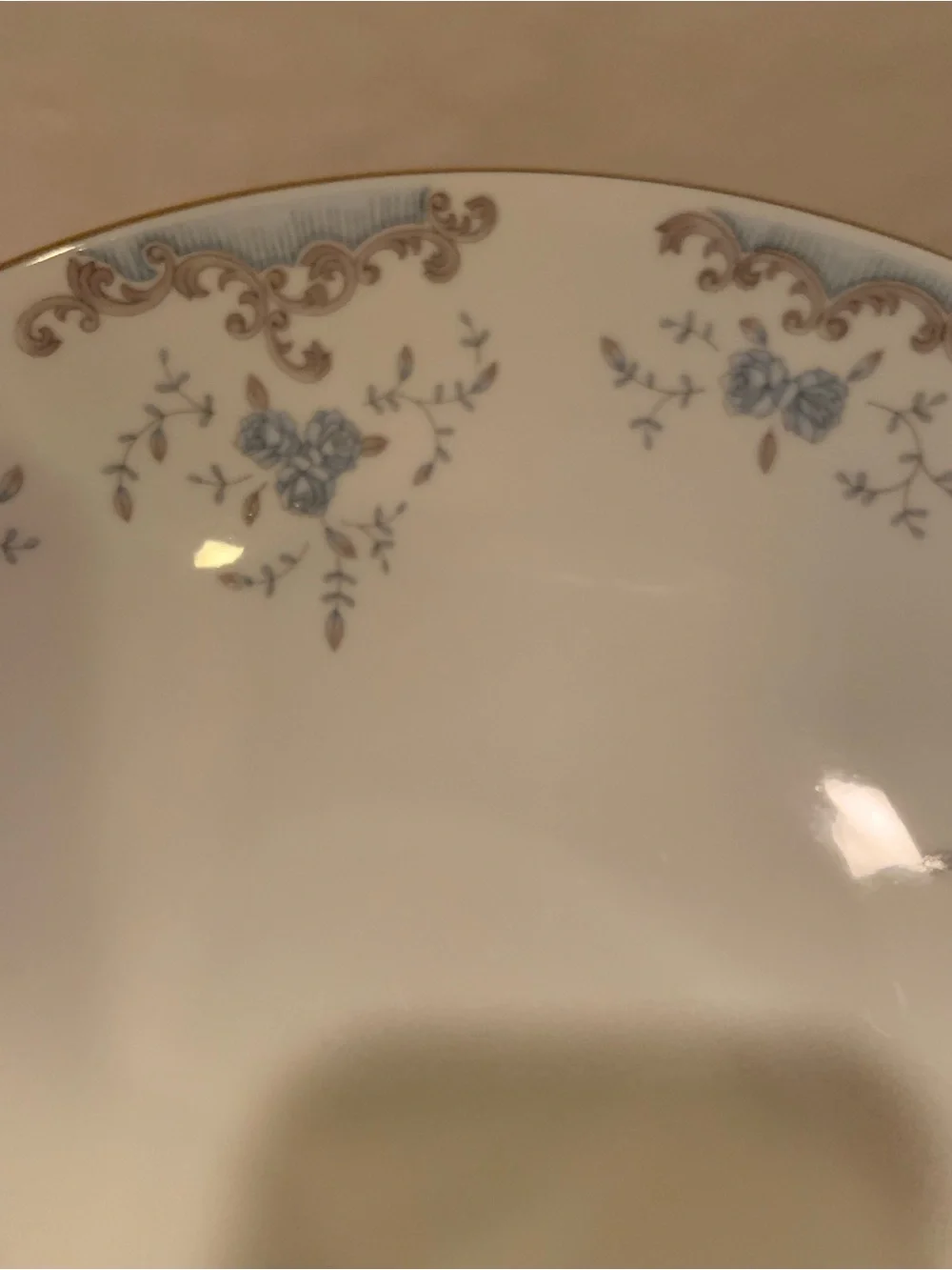 Vintage Imperial Seville Blue Gold Round Serving Bowl