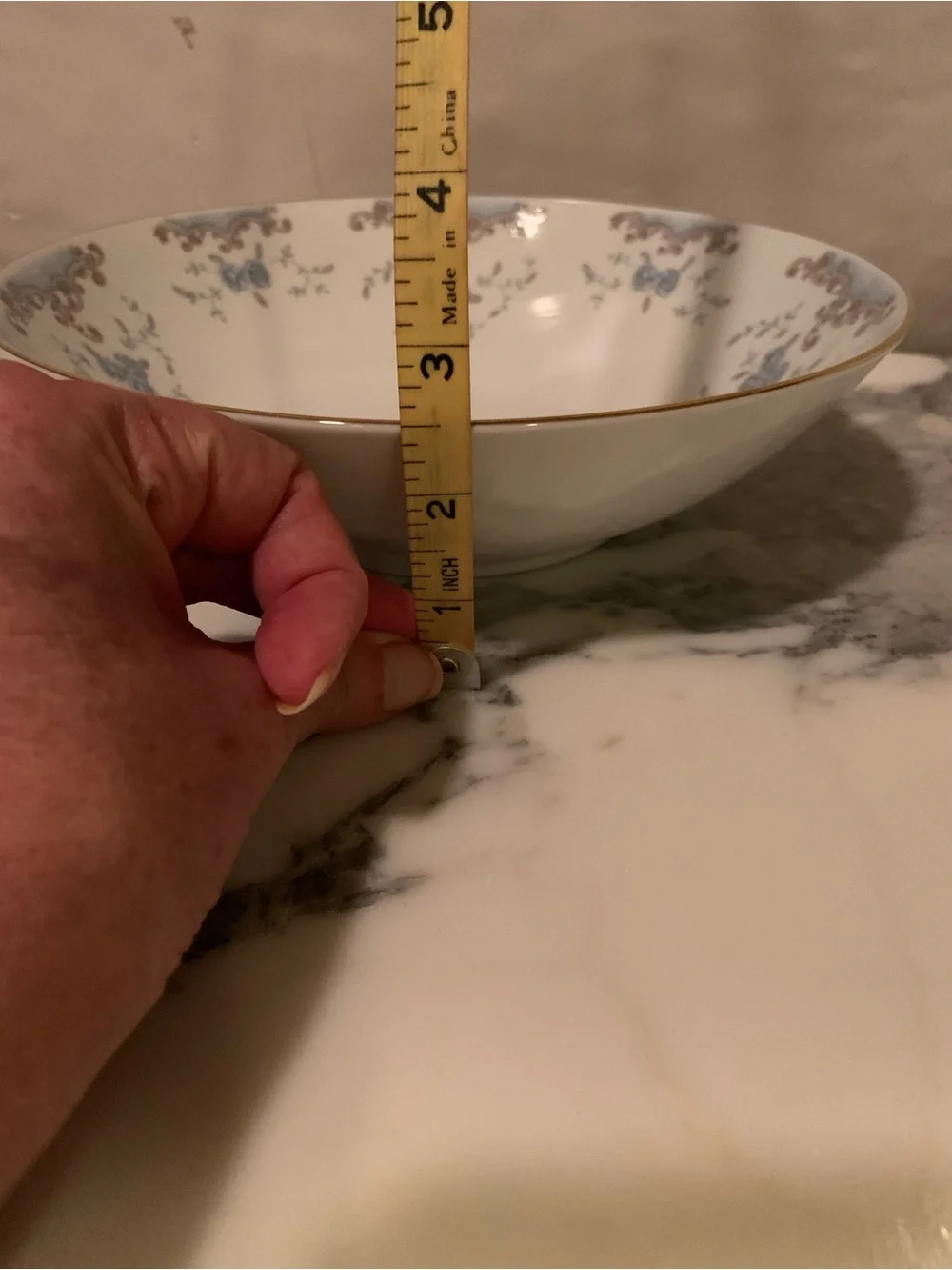 Vintage Imperial Seville Blue Gold Round Serving Bowl