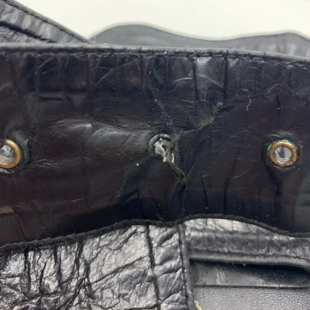 Jocasi London Vintage 80's Gator Print Wide Black Belt