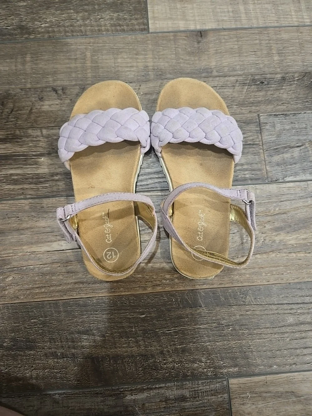 Cat & Jack Lavender Braided Strap Sandals for Girls