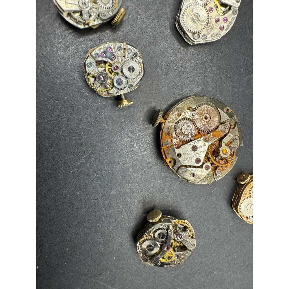Lot of Vintage Watch Movements Dial Case Bulova Dufonte Benrus Wittnauer Elgin