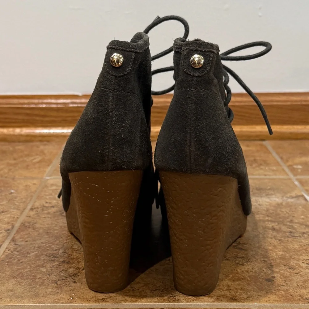Michael Michael Kors Womens Rory Wedge Bootie 11 M Suede Ankle Deep‎ Green