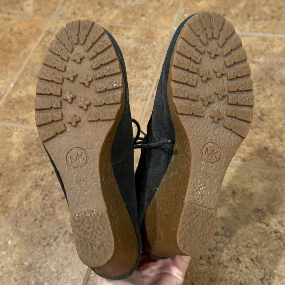 Michael Michael Kors Womens Rory Wedge Bootie 11 M Suede Ankle Deep‎ Green