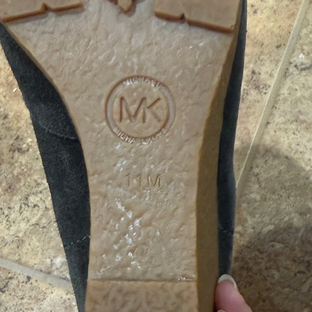 Michael Michael Kors Womens Rory Wedge Bootie 11 M Suede Ankle Deep‎ Green