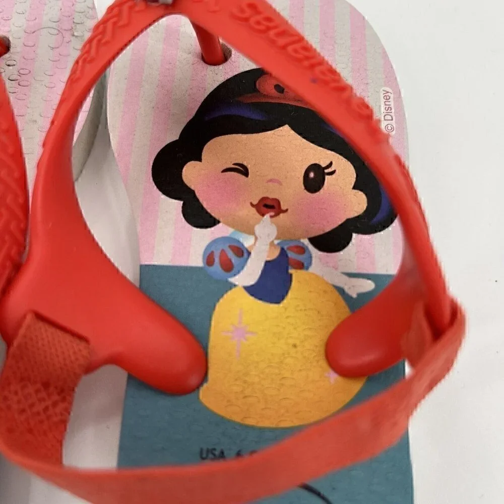 Havaianas Disney Snow White Strap Flip Flops Girls Toddler Size 6C Sandal
