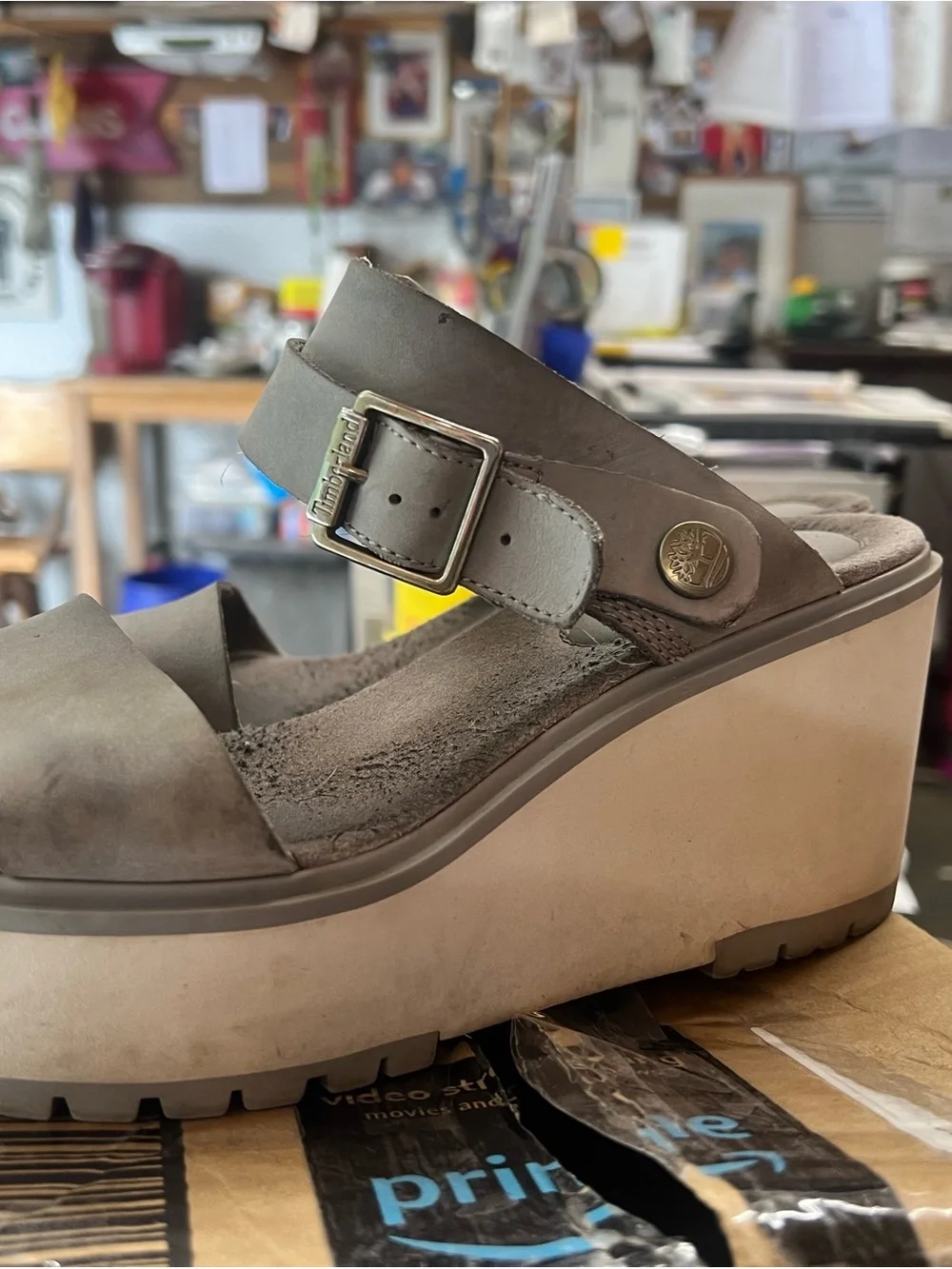 Timberland Women's Karolyn Platform Sandals/wedges in gray