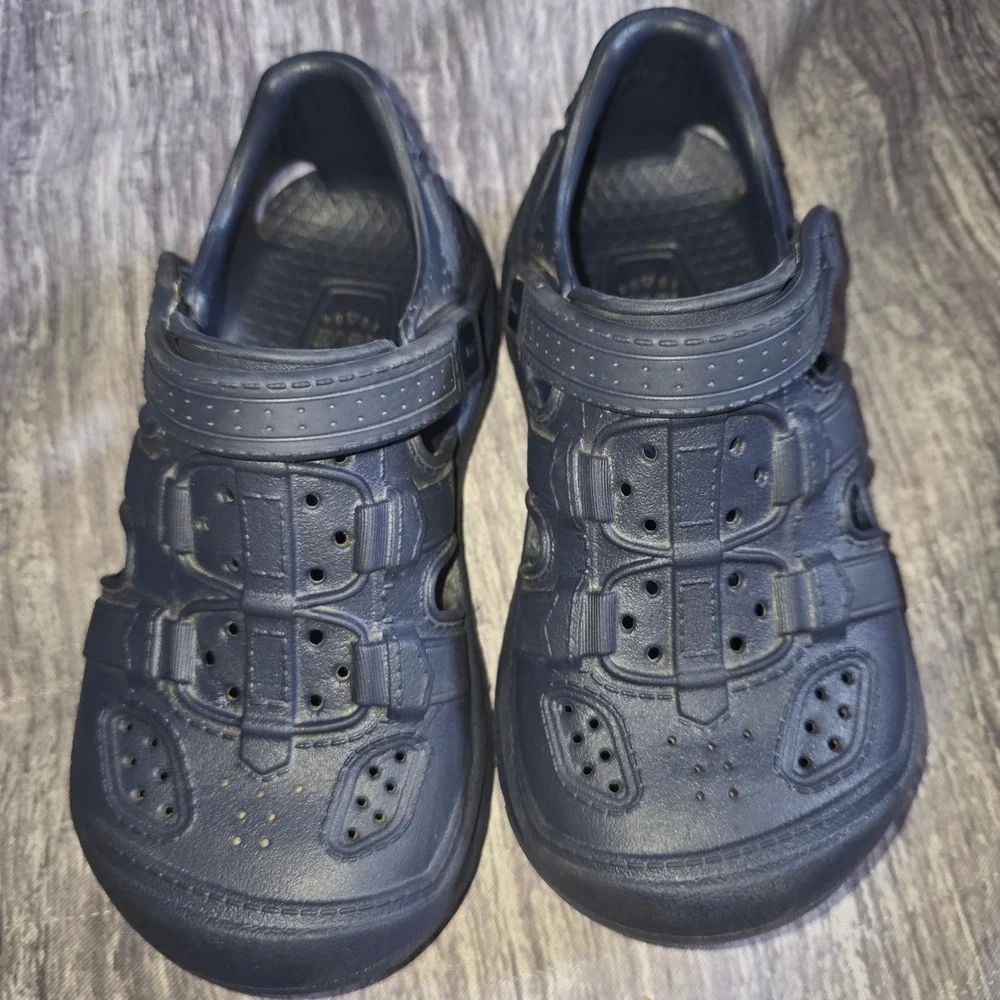 Teva Kids Navy Blue EVA Closed Toe Fisherman Sandals Water Shoes Size 12