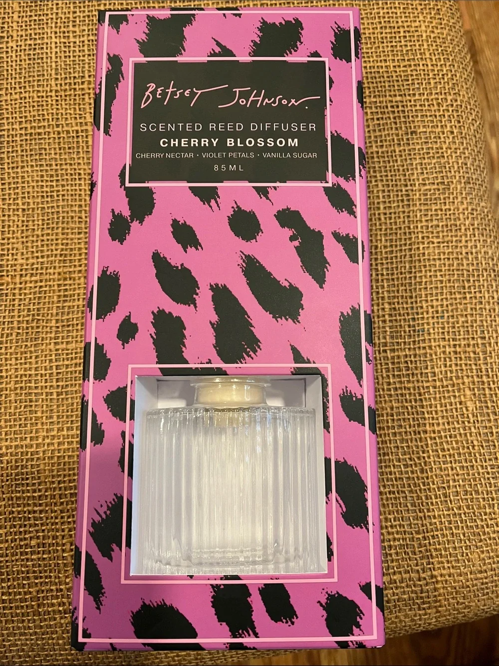 Betsey Johnson Cherry Blossom Scented Reed Diffuser - Hot Pink & Black