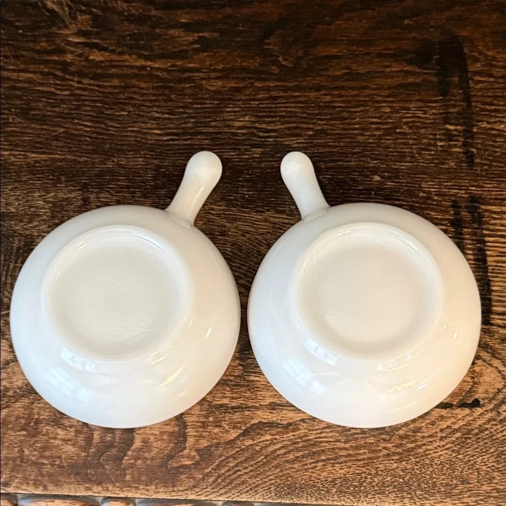 Fire King White Bowls with Handles