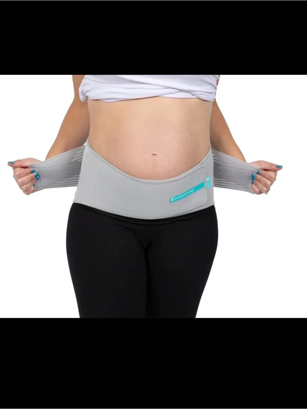 Body After Baby Gray Pregnancy Support Belt with Teal Accents
