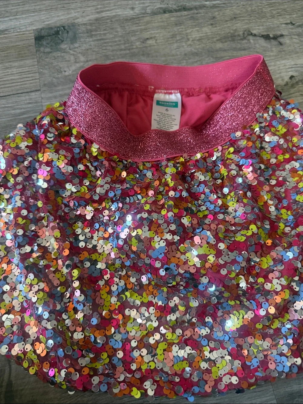 3 cute washed skirts, and sequence on all of them. For kids.