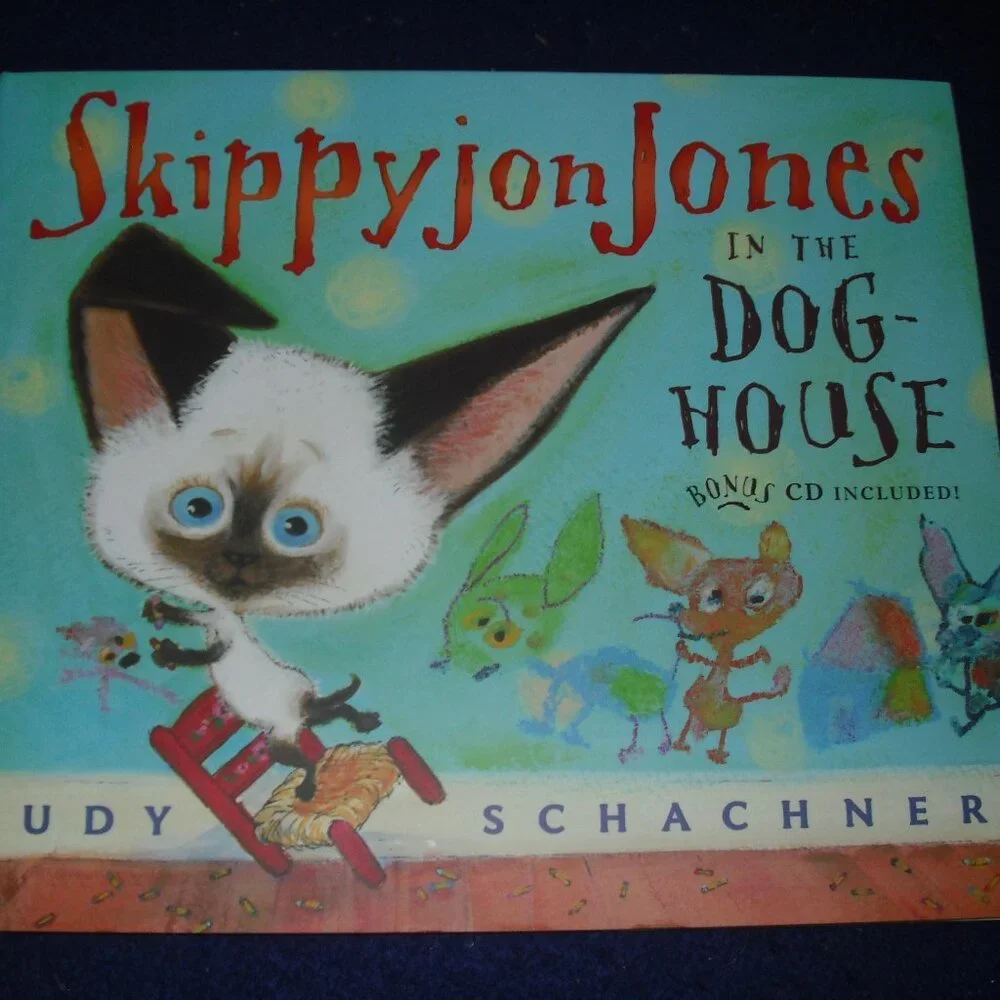 Skippyjon Jones in the Dog House  by Judy Byron Schachner  New Hardcover + CD