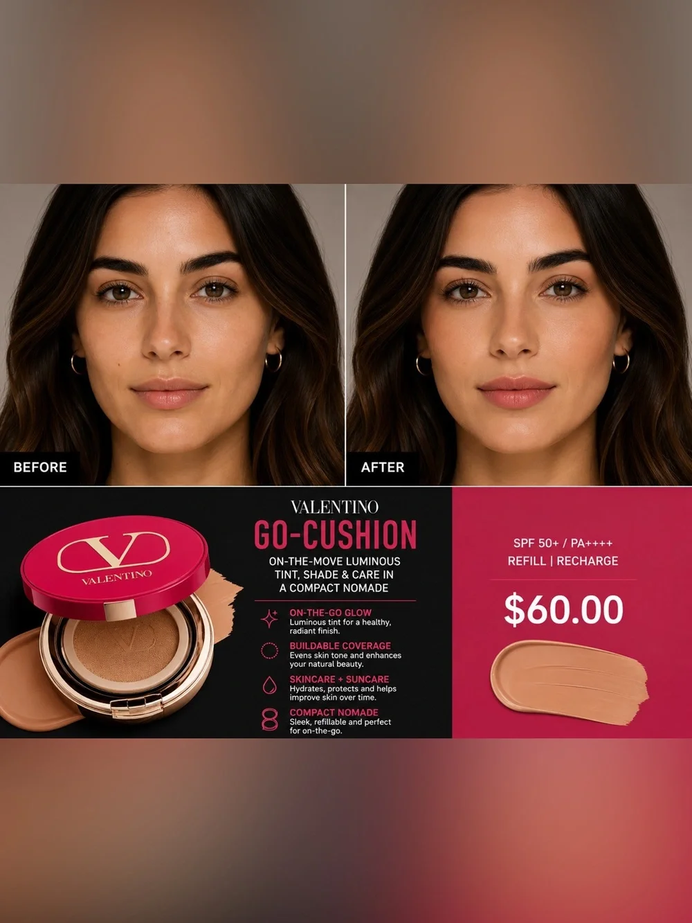 Valentino Refill Only Go-Cushion Luminous Tint Cushion Foundation - Pink
