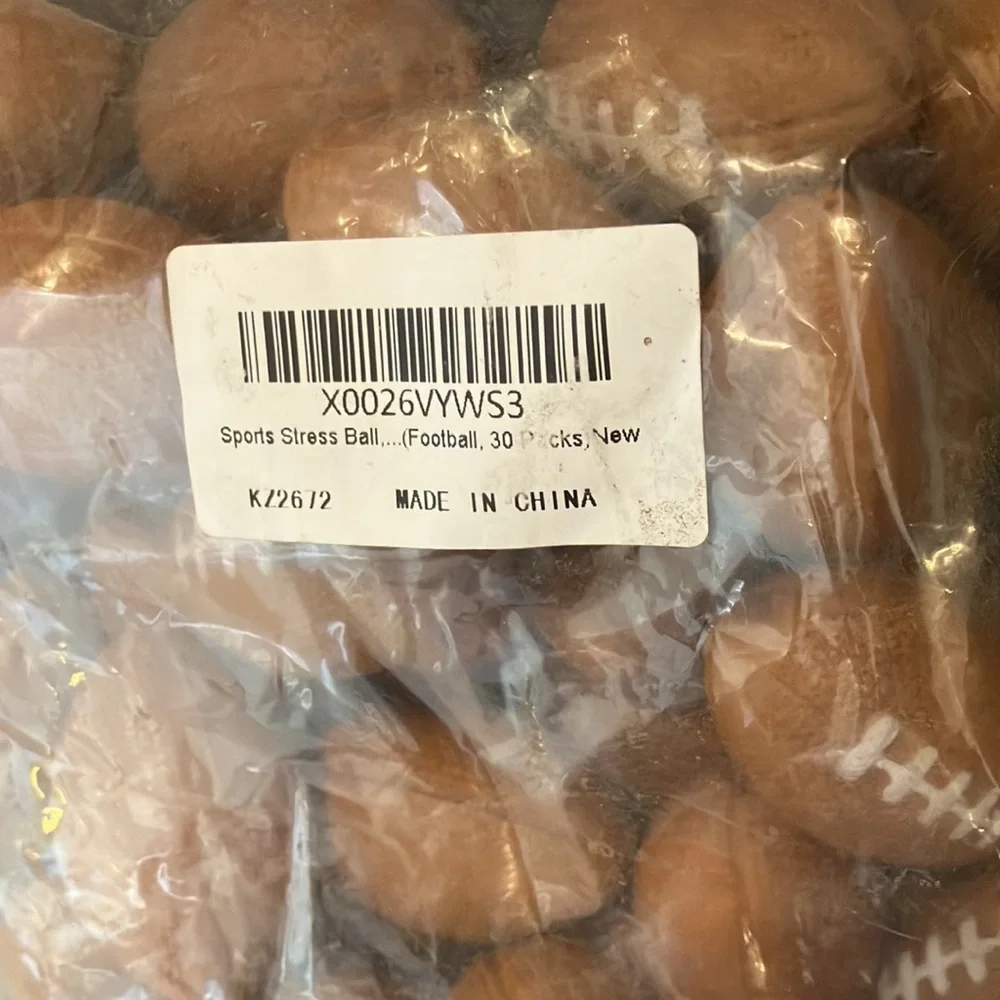 Bag of miniature stress footballs