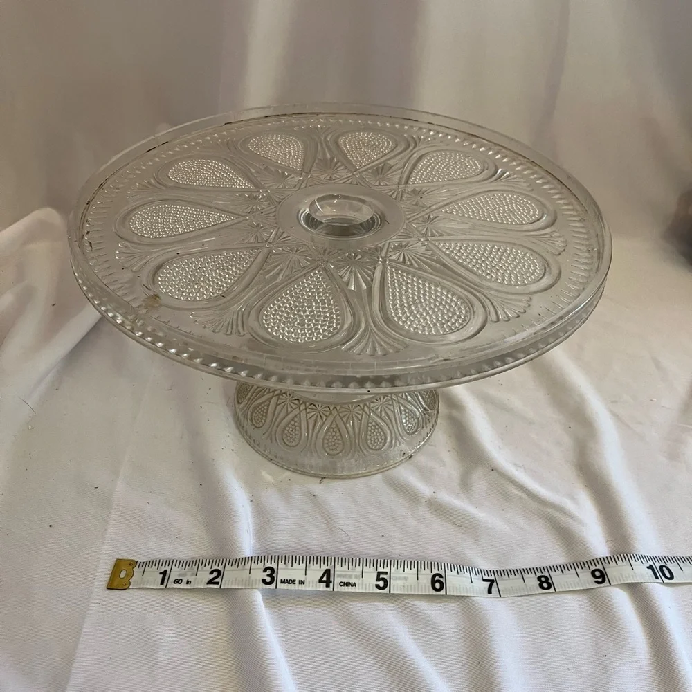 Vintage Clear Glass Cake Stand