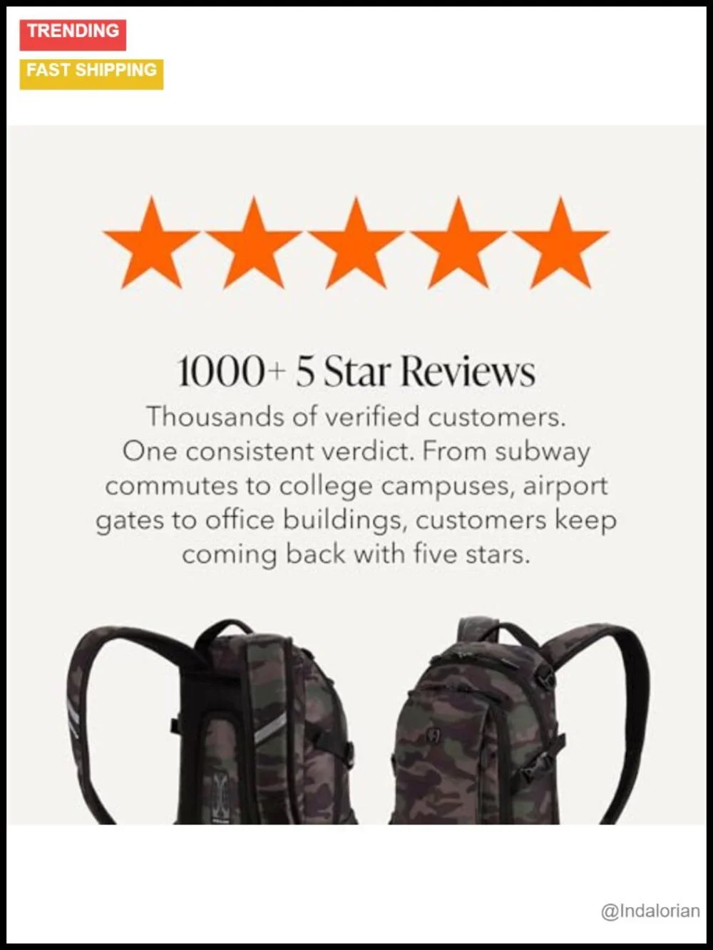 Slim Profile Daypack Backpack, Tablet Pocket, 15.9L, 18-Inch