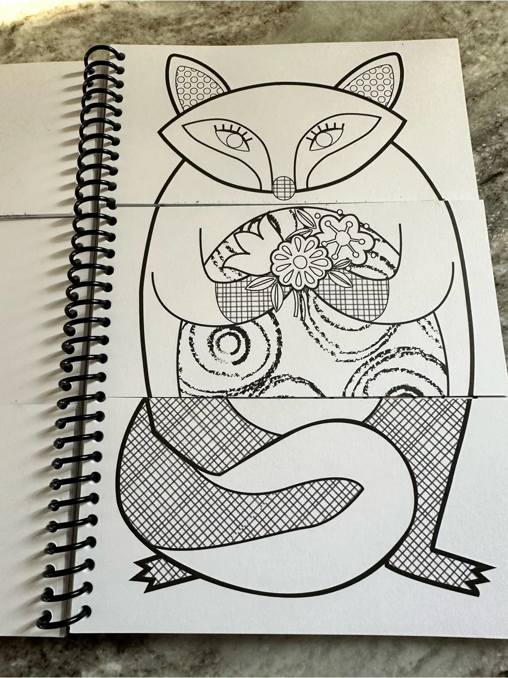 Color & Flip Book Spiral coloring Notebook with Playful Owl Design
