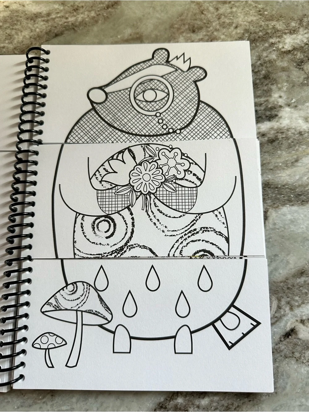 Color & Flip Book Spiral coloring Notebook with Playful Owl Design