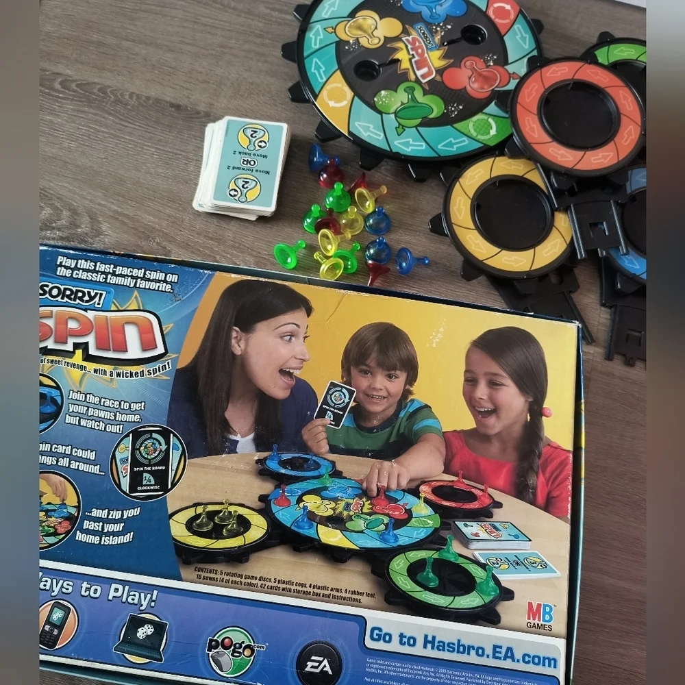 Hasbro SORRY SPIN Board Game 100% Complete Unplayed Condition
