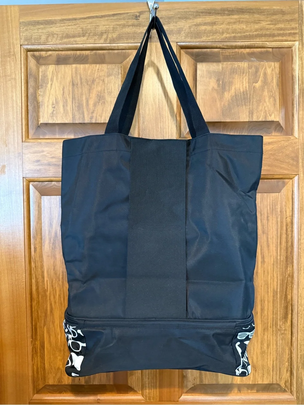 Initials Inc. Black Sunglasses-Print Drawstring Backpack and Black Mesh Tote Set