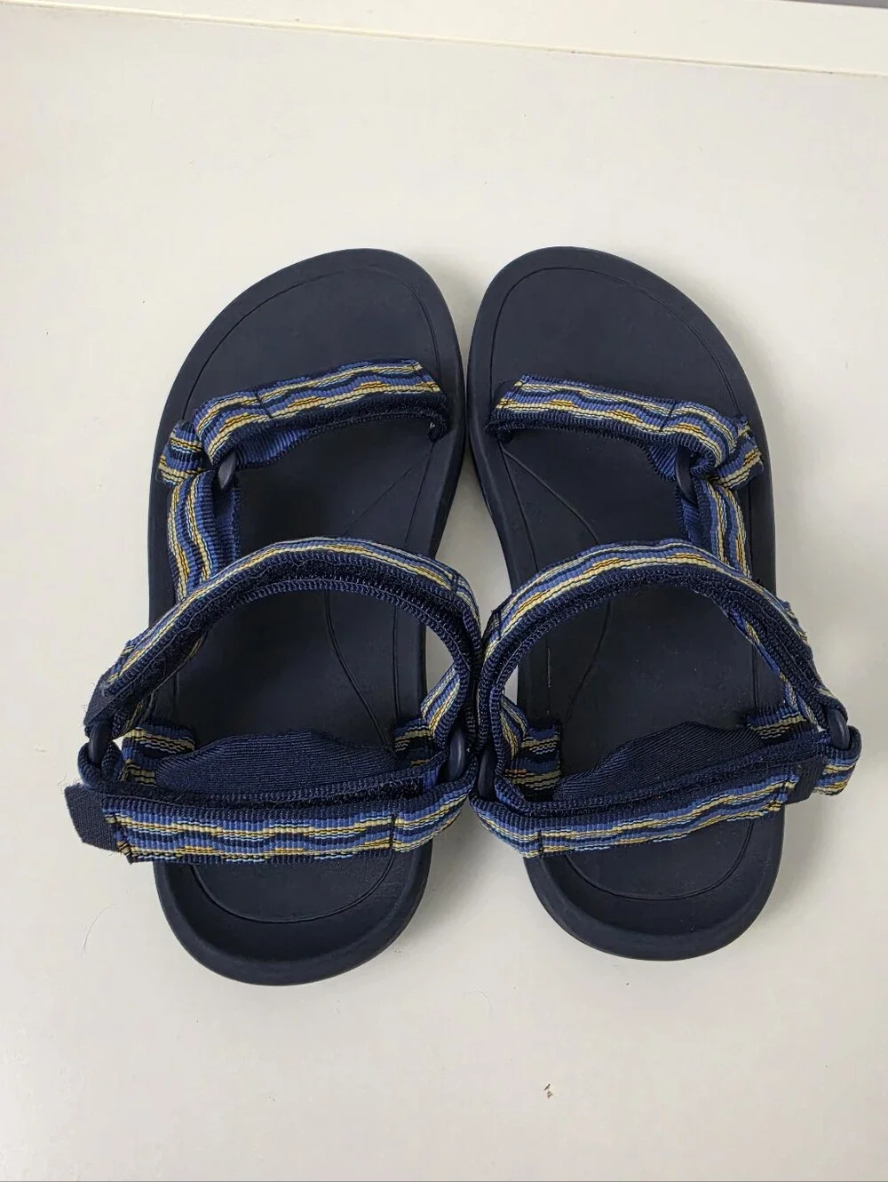 Teva Kids Navy Blue Strappy Sandals with Yellow & Light Blue Accents